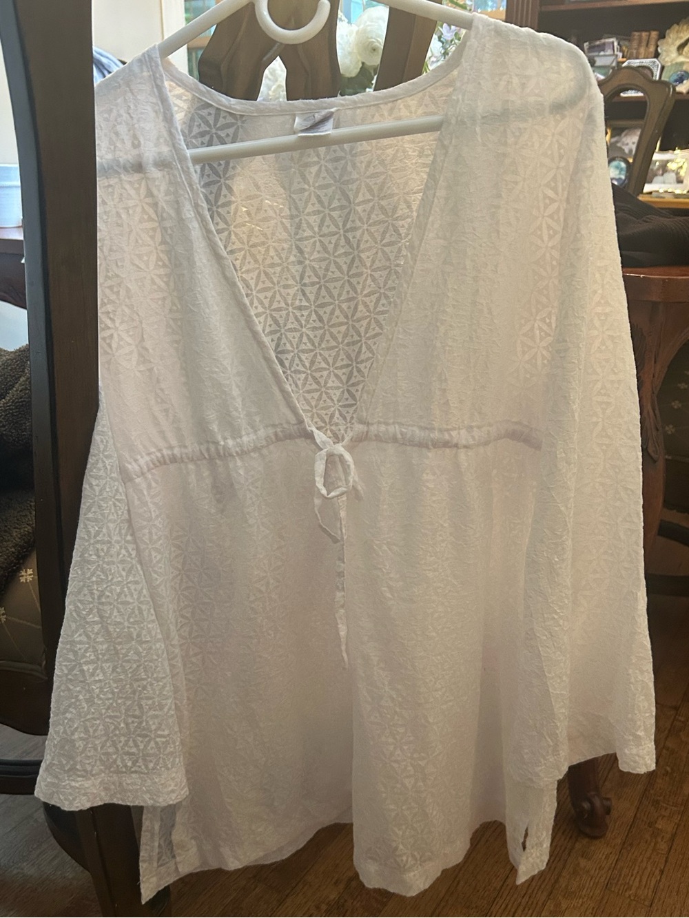 White Women's Swim Cover-Up Tunic,L, Very good condition